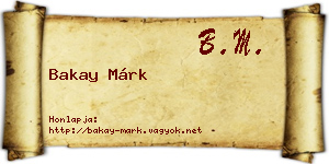 Bakay Márk névjegykártya