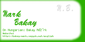 mark bakay business card